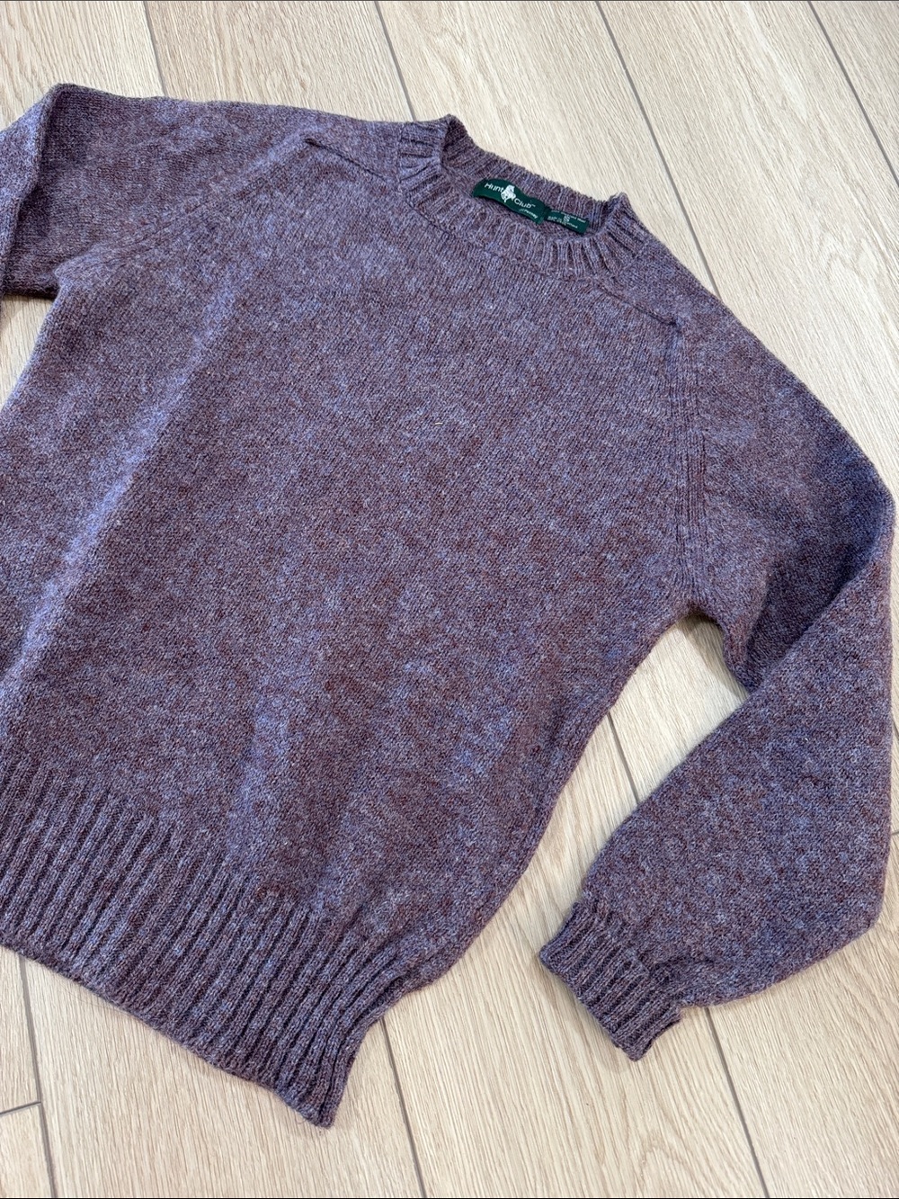 Vintage Hunt Club JcPenny Shetland Wool Purple Sweater Sz S Made in Scotland